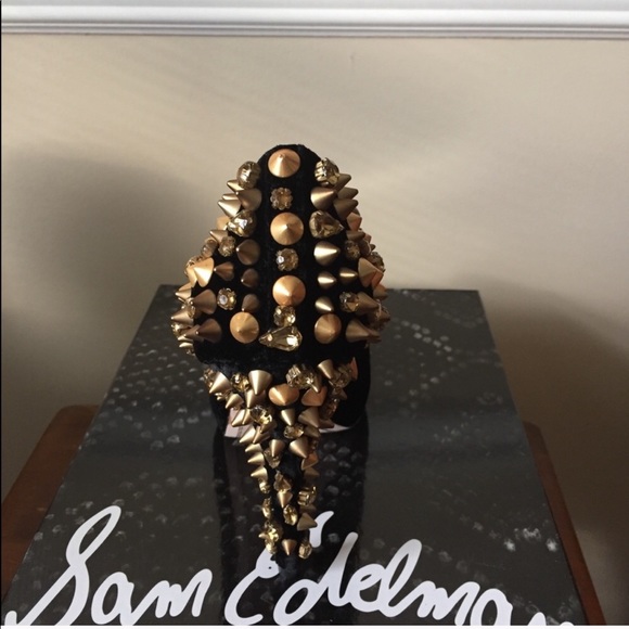 Velvet Studded Heels - Picture 3 of 5